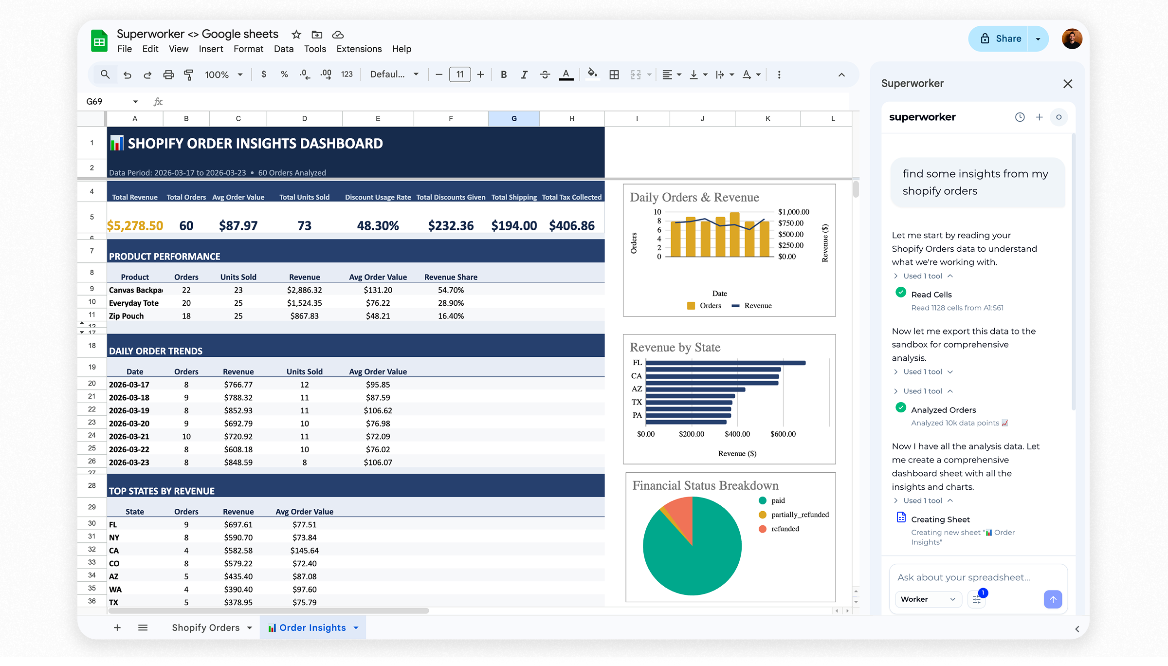google sheets